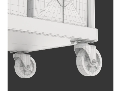 Carrinho de armaz&eacute;m com pacote embrulhado Modelo 3D