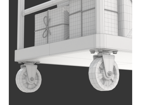 Warehouse Trolley With Wrapped Parcel 3D मॉडल