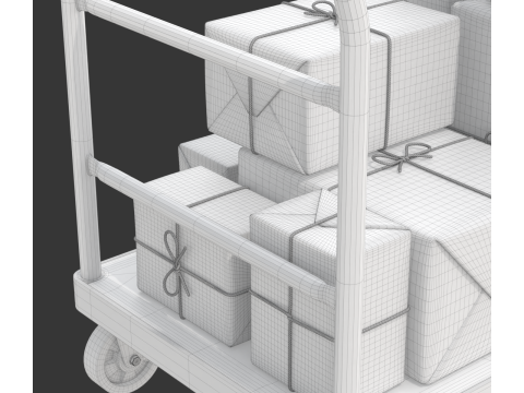 Warehouse Trolley With Wrapped Parcel 3D मॉडल