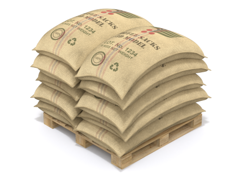 Coffee Sacks On The Pallet 3D Model