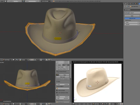 Chap&eacute;u de vaqueiro Modelo 3D