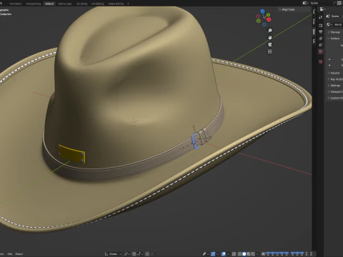 Chap&eacute;u de vaqueiro Modelo 3D