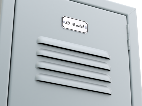 Metal Locker With Padlock Model 3D