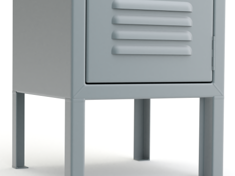 Metal Locker With Padlock Model 3D