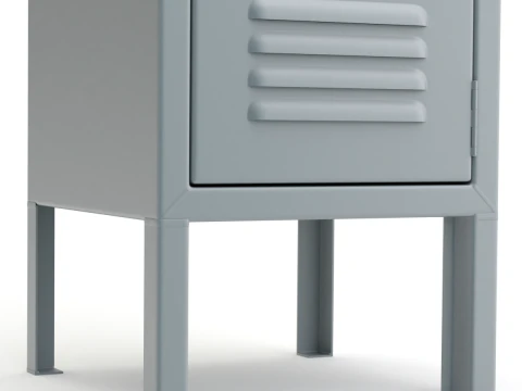 Metal Locker With Padlock 3D Model