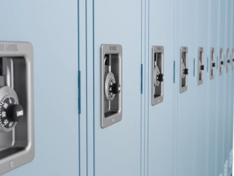 Metal Locker With Padlock 3D Model