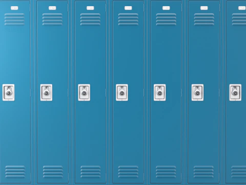 Metal Locker With Padlock 3D Model