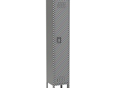 Metal Locker With Padlock Model 3D