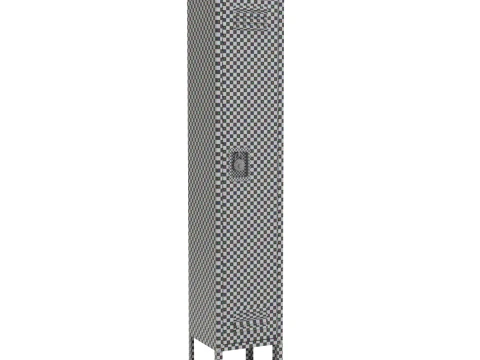 Metal Locker With Padlock 3D Model