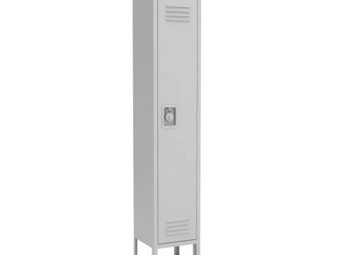 Metal Locker With Padlock 3D Model