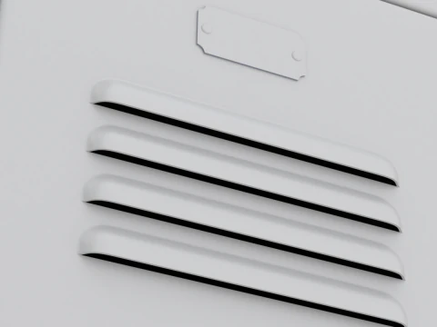 Metal Locker With Padlock 3D Model