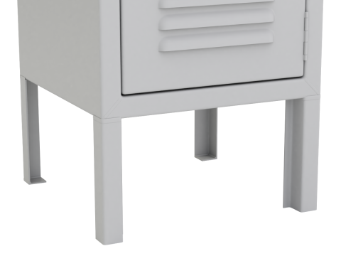 Metal Locker With Padlock Model 3D