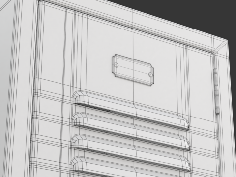 Metal Locker With Padlock Model 3D
