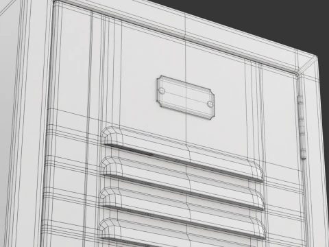 Metal Locker With Padlock 3D Model