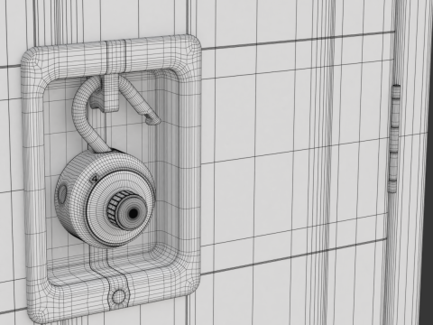 Metal Locker With Padlock Model 3D