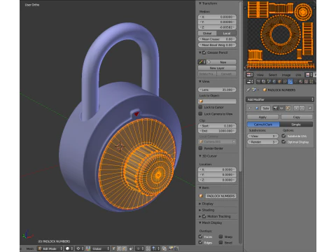 Combination Padlock 3D Model