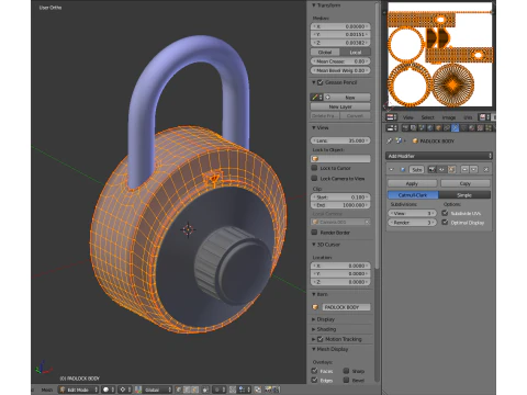 Combination Padlock 3D Model