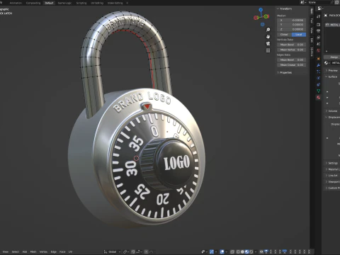 Combination Padlock 3D Model