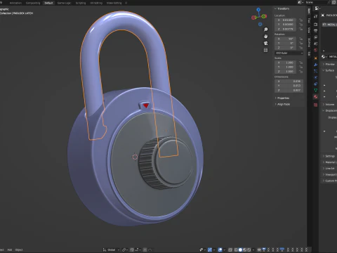 Combination Padlock 3D Model