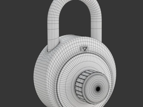 Combination Padlock 3D Model