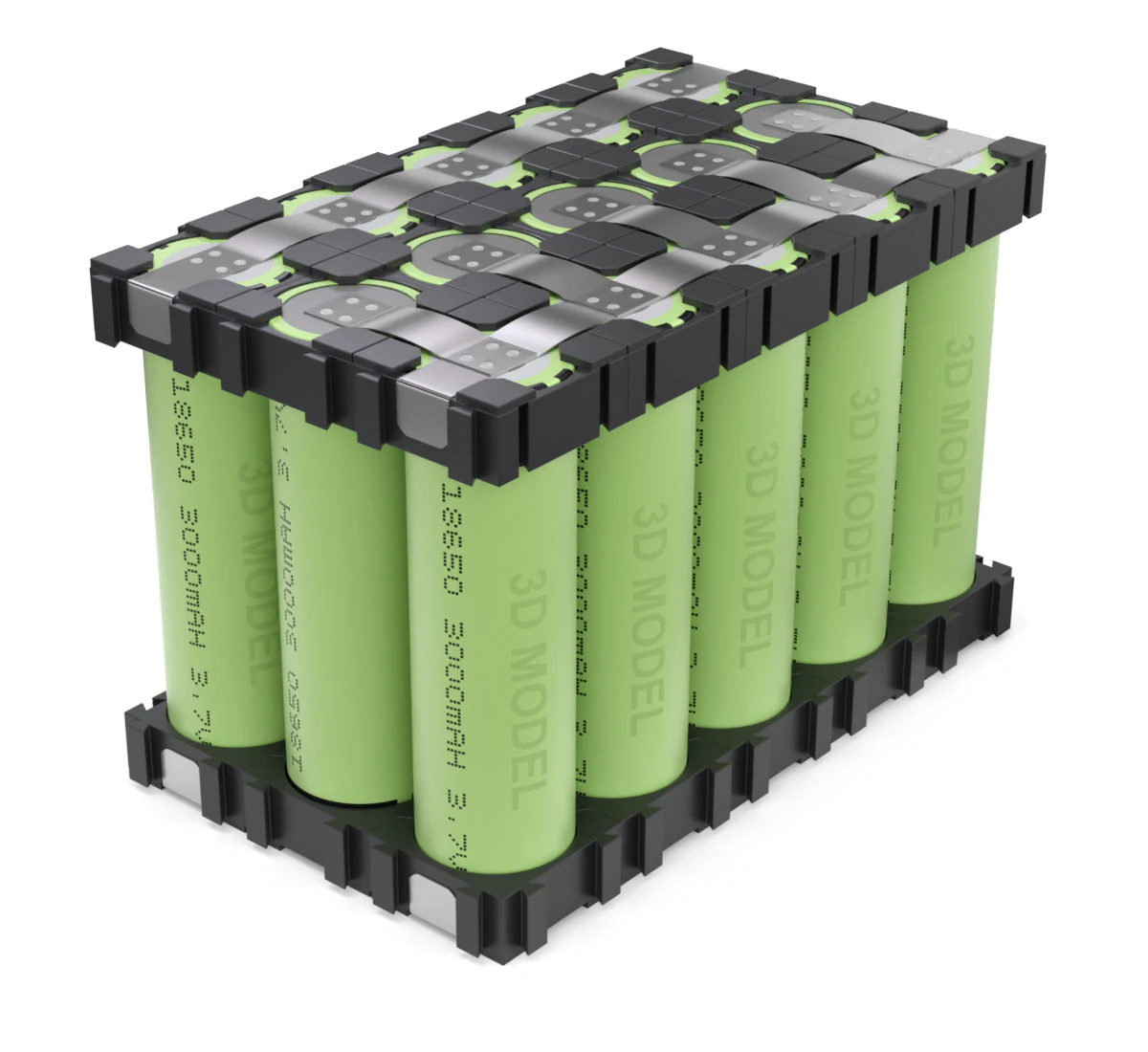 Customizable Battery Pack 3D Model .c4d .max .obj .3ds .fbx .stl .blend 