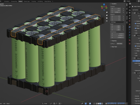 Customizable Battery Pack 3D Модель