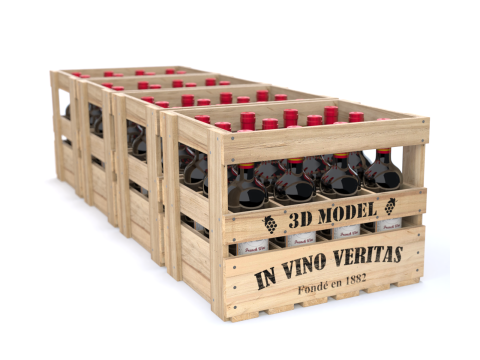 Wine Crate 3D Model