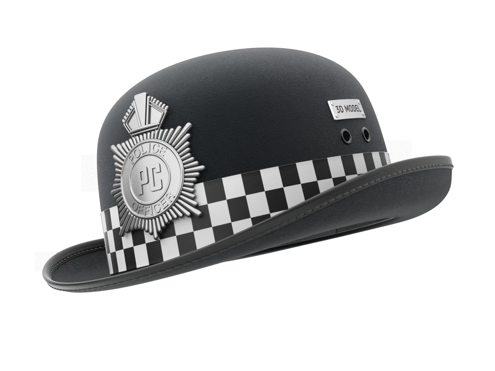Police Woman Hat 3D Model .c4d .max .obj .3ds .fbx .stl .blend 