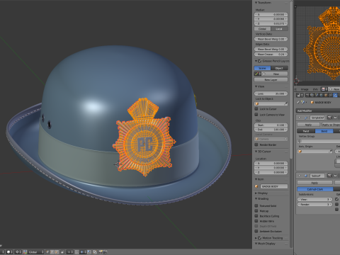 Police Woman Hat Modelo 3D