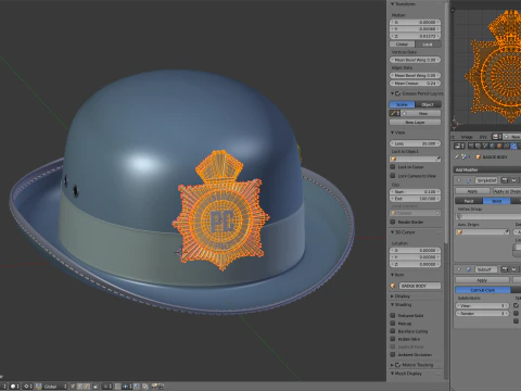 Police Woman Hat 3D Model