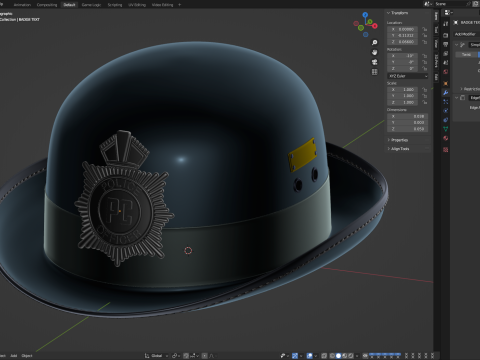 Police Woman Hat Modelo 3D