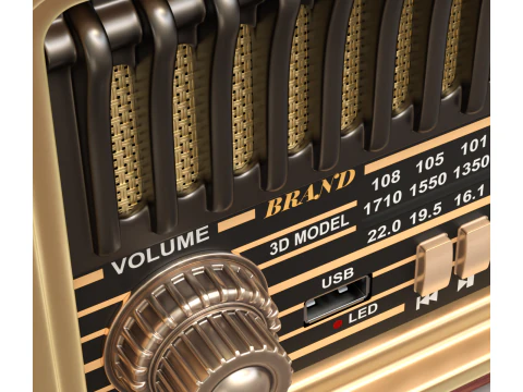 Miniradio retr&ograve; Modello 3D
