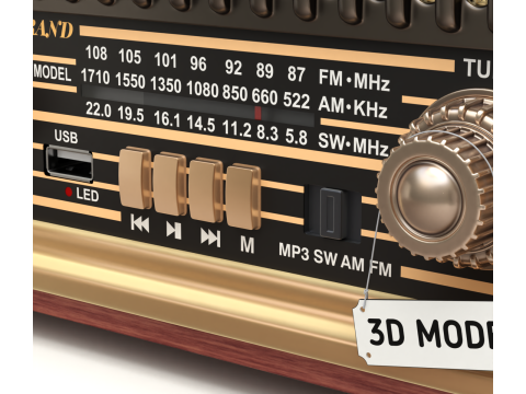 Retro Mini Radio 3D Модель