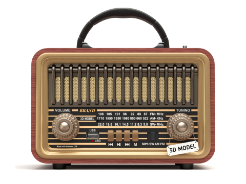 Retro Mini Radio 3D Модель