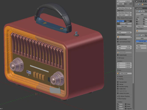 Miniradio retr&ograve; Modello 3D