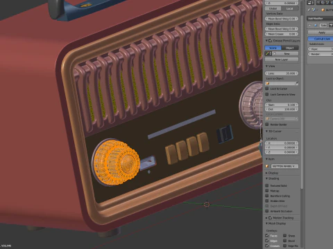 Miniradio retr&ograve; Modello 3D