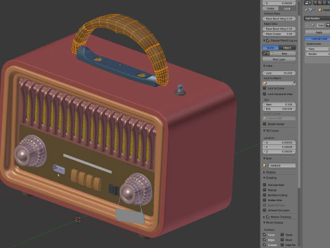 Miniradio retr&ograve; Modello 3D