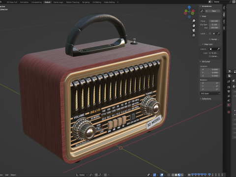 Retro Mini Radio 3D Модель