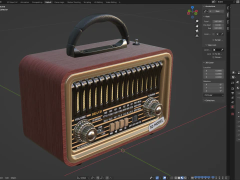 Miniradio retr&ograve; Modello 3D