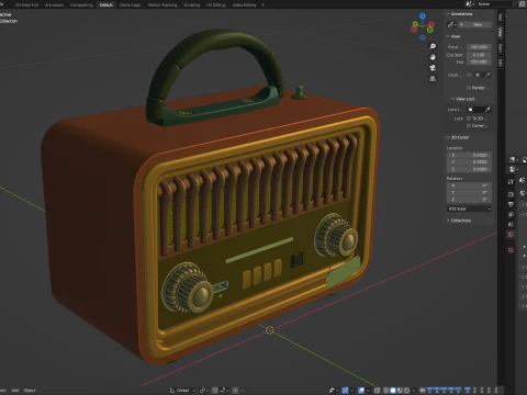 Miniradio retr&ograve; Modello 3D