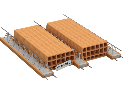 Hollow Clay Floor Slab Block System 3D 模型