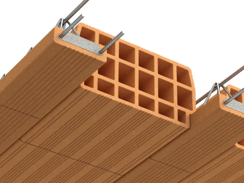 Sistema de bloco de laje de piso de argila oca Modelo 3D