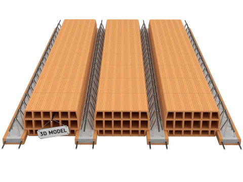 Sistema de bloco de laje de piso de argila oca Modelo 3D