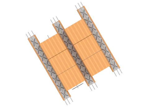 Sistema de bloco de laje de piso de argila oca Modelo 3D
