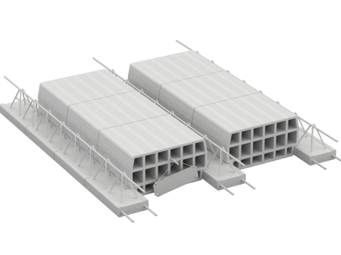 Hollow Clay Floor Slab Block System Modelo 3D