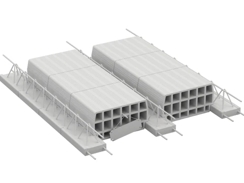 Sistema de bloco de laje de piso de argila oca Modelo 3D