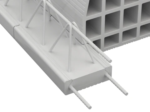 Sistema de bloco de laje de piso de argila oca Modelo 3D