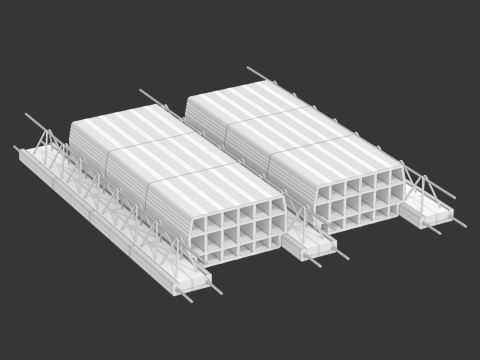 Hollow Clay Floor Slab Block System Modelo 3D