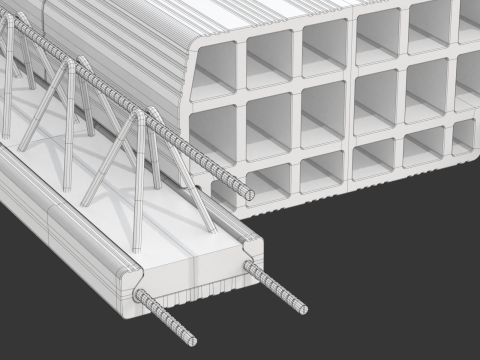 Hollow Clay Floor Slab Block System Modelo 3D