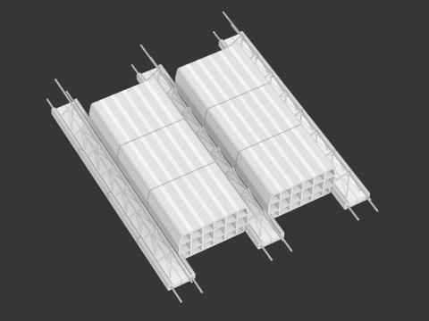 Hollow Clay Floor Slab Block System Modelo 3D